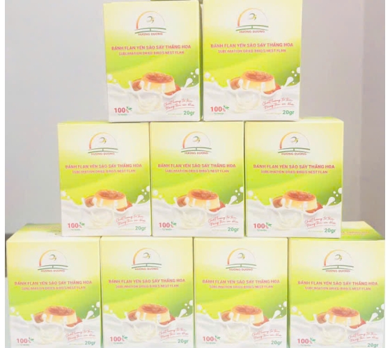 Bánh flan yến xào sấy thăng hoa